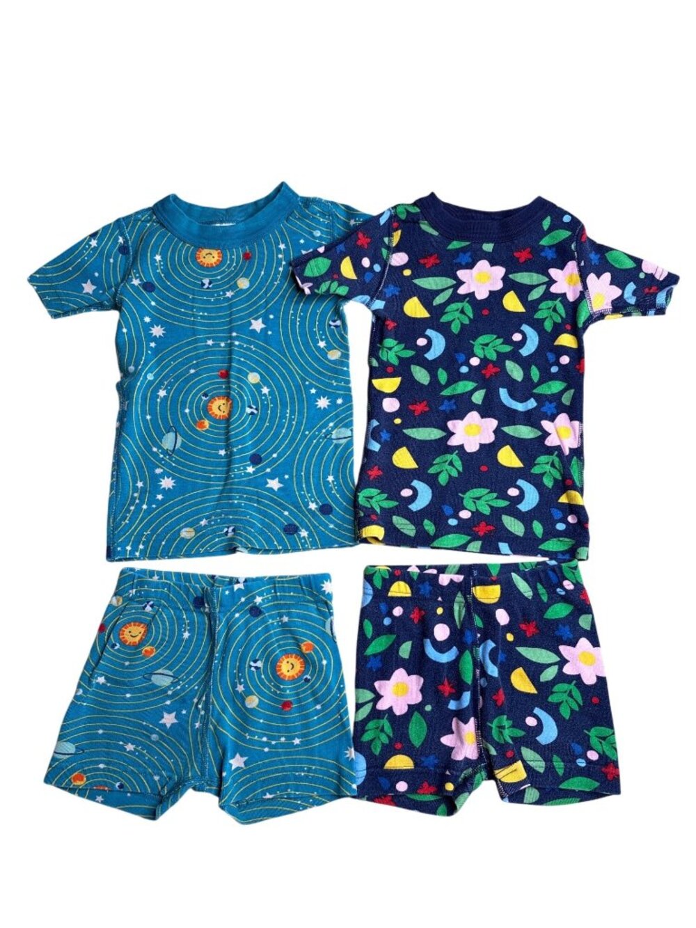 4T Hanna Andersson Short John Pajama Set Bundle Floral Solar System